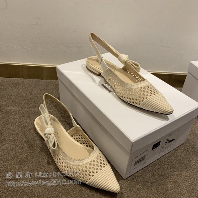 DIOR女鞋 迪奧2021專櫃新款J’ADIOR織帶鏤空尖頭涼鞋 Dior網狀露跟涼鞋  naq1521